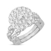 Thumbnail Image 2 of Now + Forever Round-Cut Diamond Double Halo Twist Bridal Set 2 ct tw 14K White Gold