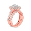 Thumbnail Image 2 of Now + Forever Round-Cut Diamond Double Halo Twist Bridal Set 2 ct tw 14K Rose Gold