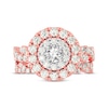 Thumbnail Image 3 of Now + Forever Round-Cut Diamond Double Halo Twist Bridal Set 2 ct tw 14K Rose Gold