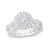 Thumbnail Image 1 of Now + Forever Round-Cut Diamond Double Halo Twist Bridal Set 1 ct tw 14K White Gold