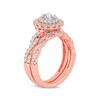 Thumbnail Image 2 of Now + Forever Round-Cut Diamond Double Halo Twist Bridal Set 1 ct tw 14K Rose Gold