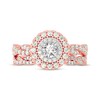 Thumbnail Image 3 of Now + Forever Round-Cut Diamond Double Halo Twist Bridal Set 1 ct tw 14K Rose Gold