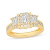 Thumbnail Image 1 of Memories Moments Magic Emerald-Cut Diamond Three-Stone Engagement Ring 1-5/8 ct tw 14K Yellow Gold