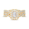 Emerald-Cut Diamond Crossover Shank Bridal Set 2 ct tw 14K Yellow Gold