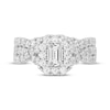 Thumbnail Image 2 of Emerald-Cut Diamond Crossover Shank Bridal Set 2 ct tw 14K White Gold