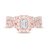 Thumbnail Image 3 of Now + Forever Emerald-Cut Diamond Crossover Shank Bridal Set 2 ct tw 14K Rose Gold