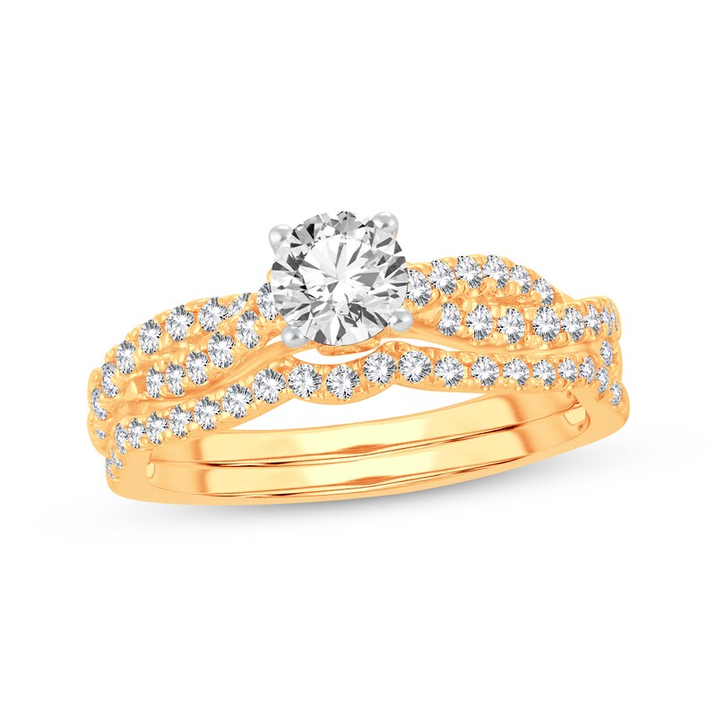 Lab-Created Diamonds by KAY Round-Cut Twist Bridal Set 1 ct tw 14K Yellow Gold