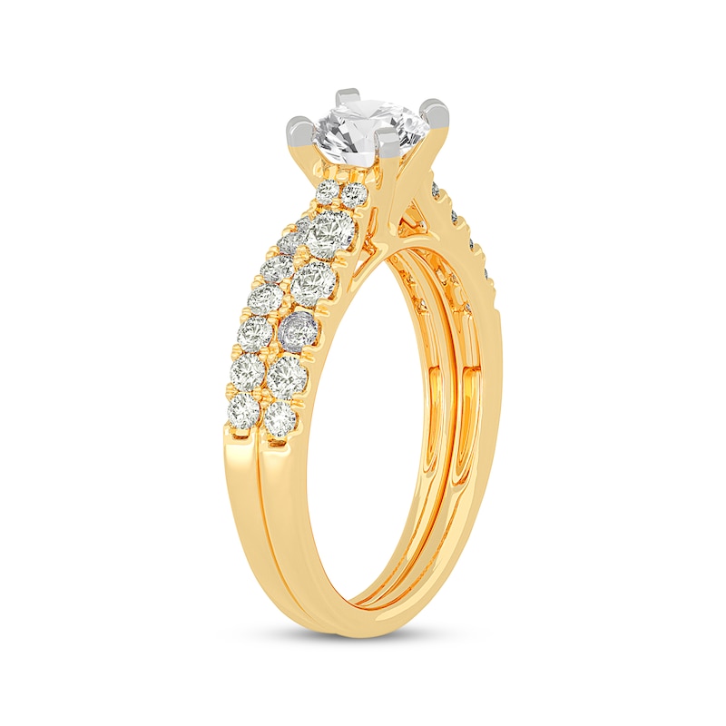 Main Image 2 of Now + Forever Lab-Grown Diamonds Round-Cut Bridal Set 1-1/2 ct tw 14K Yellow Gold