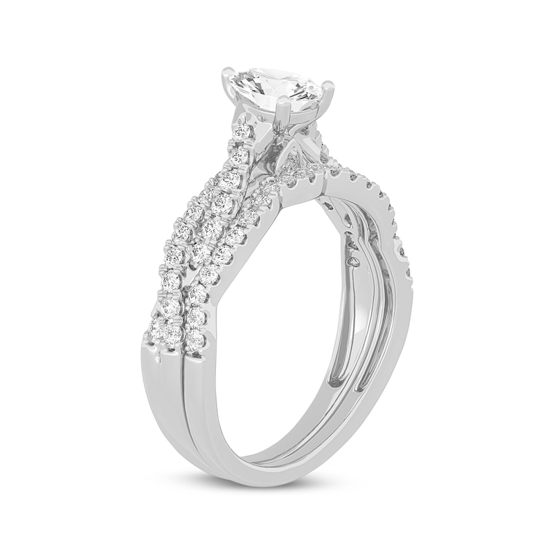Main Image 2 of Now + Forever Lab-Grown Diamonds Pear-Shaped Twist Bridal Set 1 ct tw 14K White Gold