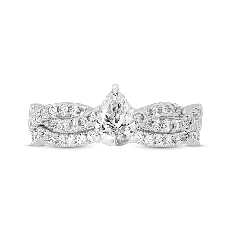 Main Image 3 of Now + Forever Lab-Grown Diamonds Pear-Shaped Twist Bridal Set 1 ct tw 14K White Gold