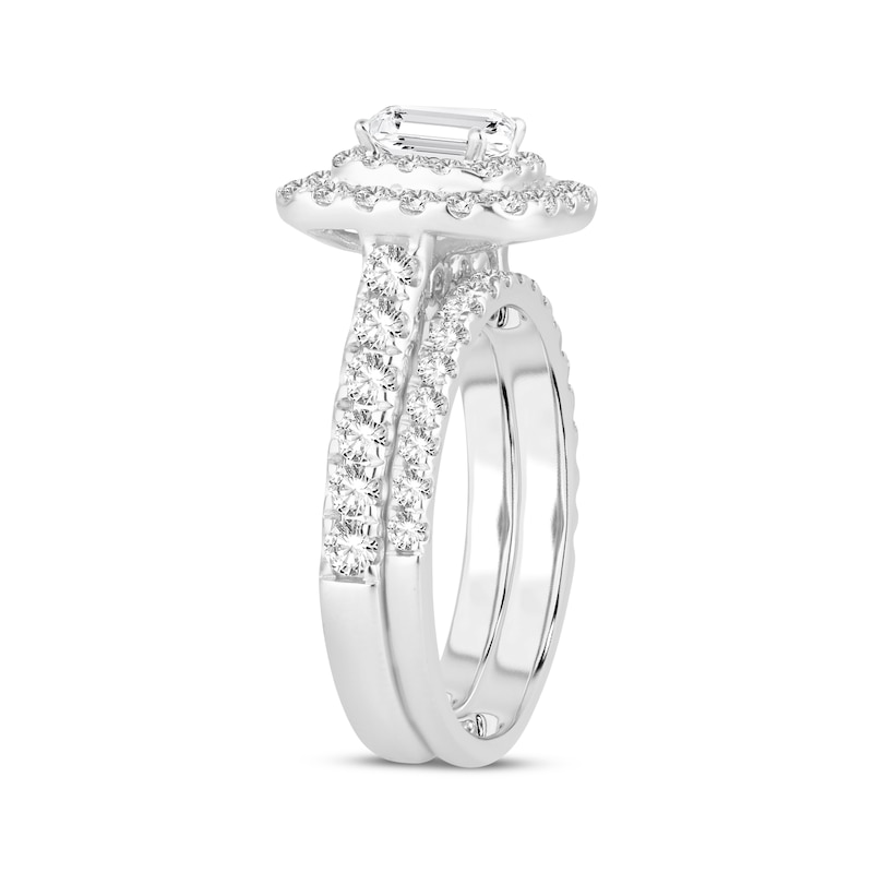 Main Image 2 of Now + Forever Lab-Grown Diamonds Princess-Cut Double Frame Bridal Set 2 ct tw 14K White Gold