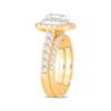Thumbnail Image 2 of Now + Forever Lab-Grown Diamonds Princess-Cut Double Frame Bridal Set 2 ct tw 14K Yellow Gold