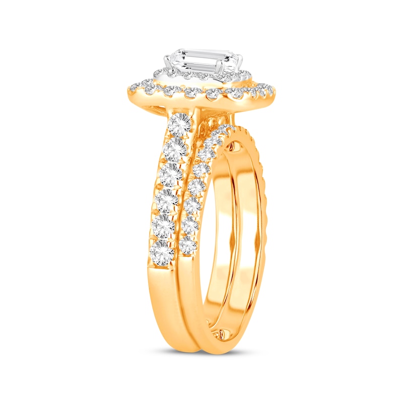 Main Image 2 of Now + Forever Lab-Grown Diamonds Princess-Cut Double Frame Bridal Set 2 ct tw 14K Yellow Gold