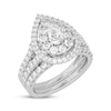 Thumbnail Image 2 of Now + Forever Lab-Grown Diamonds Pear-Shaped Double Frame Bridal Set 2 ct tw 14K White Gold