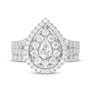 Thumbnail Image 3 of Now + Forever Lab-Grown Diamonds Pear-Shaped Double Frame Bridal Set 2 ct tw 14K White Gold