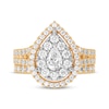 Thumbnail Image 3 of Now + Forever Lab-Grown Diamonds Pear-Shaped Double Frame Bridal Set 2 ct tw 14K Yellow Gold