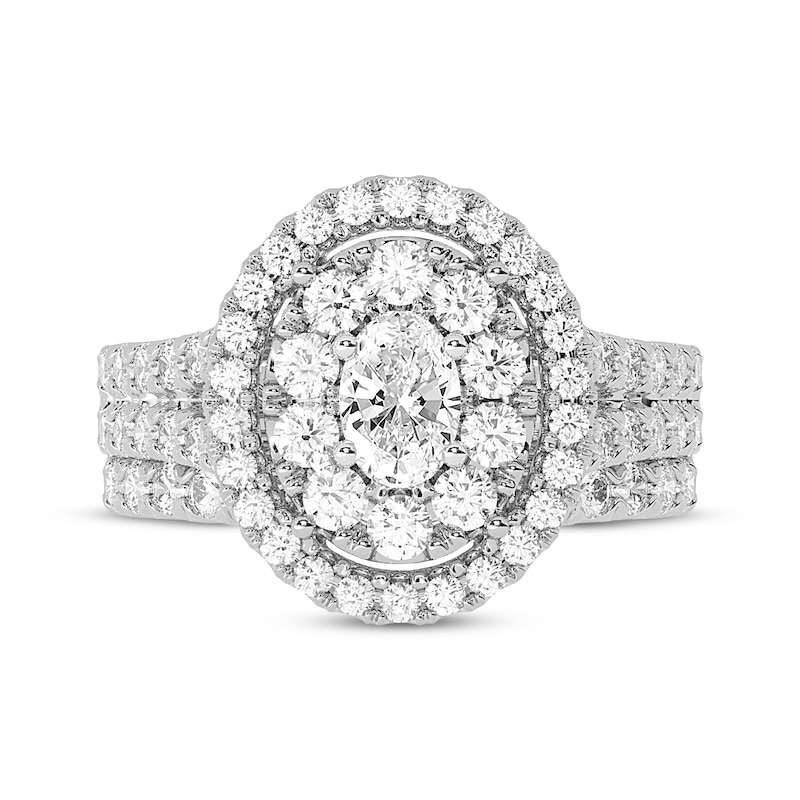 Lab-Created Diamonds by KAY Oval-Cut Double Frame Bridal Set 2 ct tw 14K White Gold