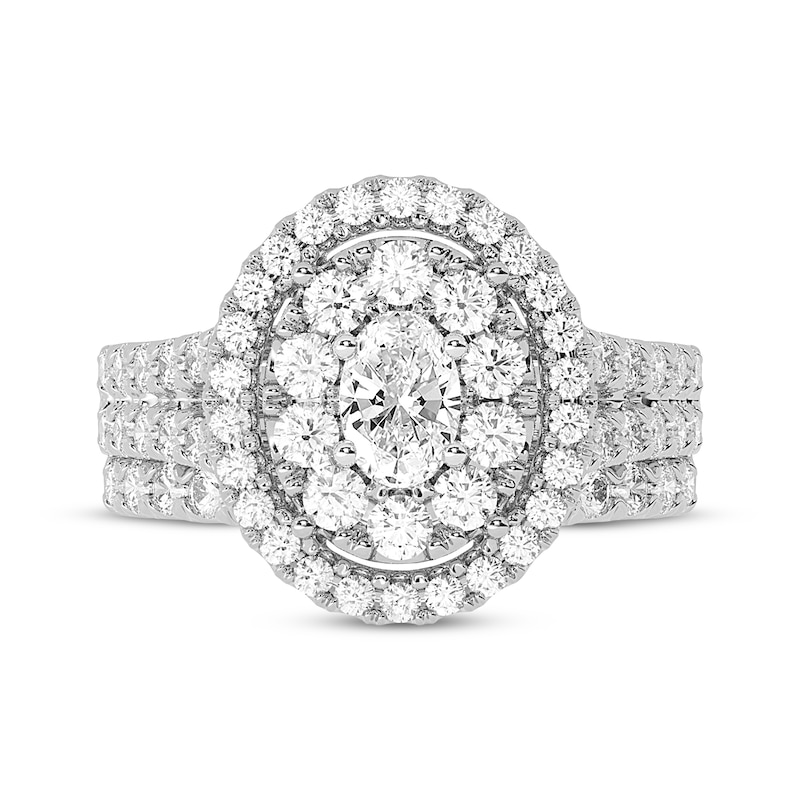 Main Image 3 of Now + Forever Lab-Grown Diamonds Oval-Cut Double Frame Bridal Set 2 ct tw 14K White Gold