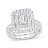Thumbnail Image 1 of Now + Forever Lab-Grown Diamonds Emerald-Cut Double Frame Bridal Set 2 ct tw 14K White Gold
