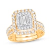 Lab-Created Diamonds by KAY Emerald-Cut Double Frame Bridal Set 2 ct tw 14K Yellow Gold