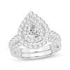 Thumbnail Image 1 of Now + Forever Lab-Grown Diamonds Pear-Shaped Double Frame Bridal Set 2 ct tw 14K White Gold