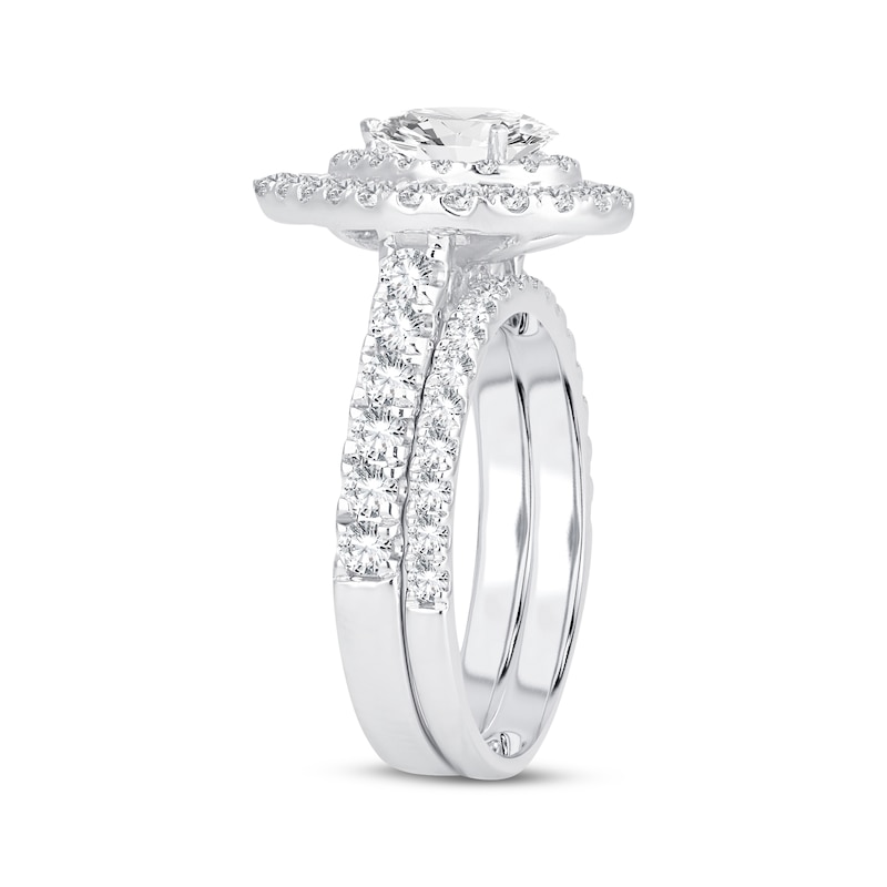 Main Image 2 of Now + Forever Lab-Grown Diamonds Pear-Shaped Double Frame Bridal Set 2 ct tw 14K White Gold