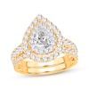 Thumbnail Image 0 of Lab-Created Diamonds by KAY Pear-Shaped Double Frame Bridal Set 2 ct tw 14K Yellow Gold