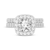 Lab-Created Diamonds by KAY Round-Cut Cushion Frame Bridal Set 3 ct tw 14K White Gold