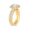 Thumbnail Image 2 of Now + Forever Lab-Grown Diamonds Round-Cut Cushion Frame Bridal Set 3 ct tw 14K Yellow Gold