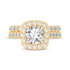 Thumbnail Image 3 of Now + Forever Lab-Grown Diamonds Round-Cut Cushion Frame Bridal Set 3 ct tw 14K Yellow Gold