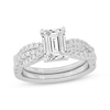 Thumbnail Image 1 of Now + Forever Lab-Grown Diamonds Emerald-Cut Twist Shank Bridal Set 2 ct tw 14K White Gold