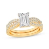 Lab-Created Diamonds by KAY Emerald-Cut Twist Shank Bridal Set 2 ct tw 14K Yellow Gold