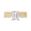 Thumbnail Image 3 of Now + Forever Lab-Grown Diamonds Emerald-Cut Twist Shank Bridal Set 2 ct tw 14K Yellow Gold