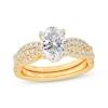 Thumbnail Image 1 of Now + Forever Lab-Grown Diamonds Oval-Cut Twist Shank Bridal Set 2 ct tw 14K Yellow Gold