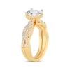 Thumbnail Image 1 of Lab-Created Diamonds by KAY Oval-Cut Twist Shank Bridal Set 2 ct tw 14K Yellow Gold