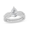 Thumbnail Image 1 of Now + Forever Lab-Grown Diamonds Pear-Shaped Twist Shank Bridal Set 2 ct tw 14K White Gold
