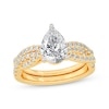 Thumbnail Image 1 of Now + Forever Lab-Grown Diamonds Pear-Shaped Twist Shank Bridal Set 2 ct tw 14K Yellow Gold