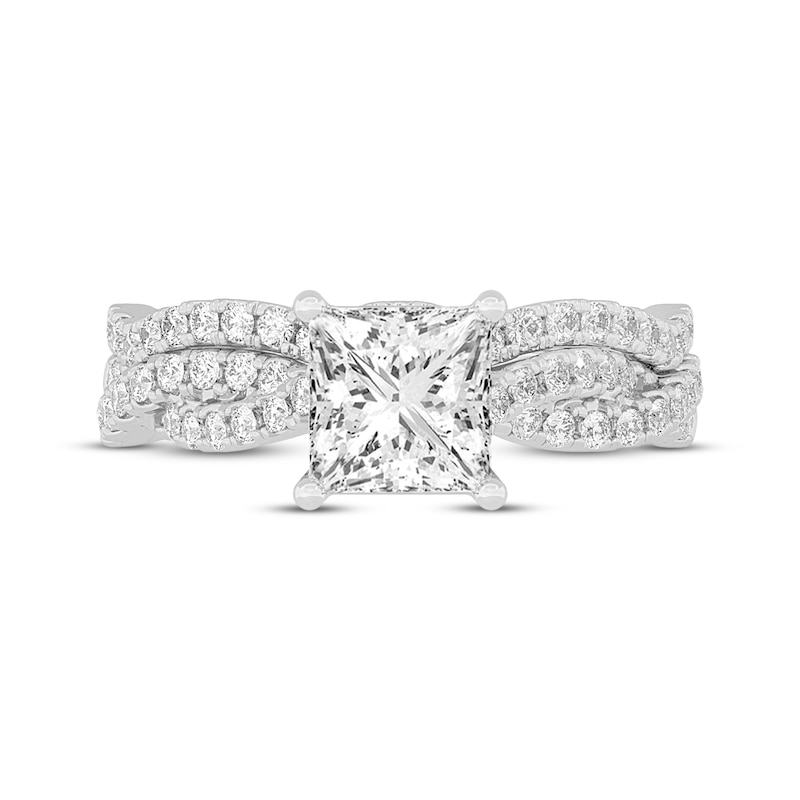 Main Image 3 of Now + Forever Lab-Grown Diamonds Princess-Cut Twist Shank Bridal Set 2 ct tw 14K White Gold