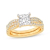 Thumbnail Image 1 of Now + Forever Lab-Grown Diamonds Princess-Cut Twist Shank Bridal Set 2 ct tw 14K Yellow Gold
