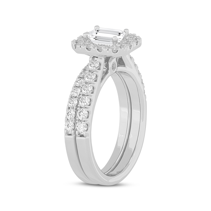Main Image 2 of Now + Forever Lab-Grown Diamonds Emerald-Cut Bridal Set 1-1/2 ct tw 14K White Gold