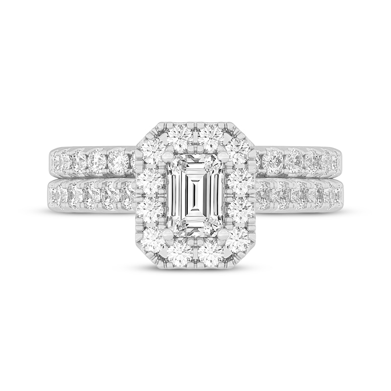 Main Image 3 of Now + Forever Lab-Grown Diamonds Emerald-Cut Bridal Set 1-1/2 ct tw 14K White Gold
