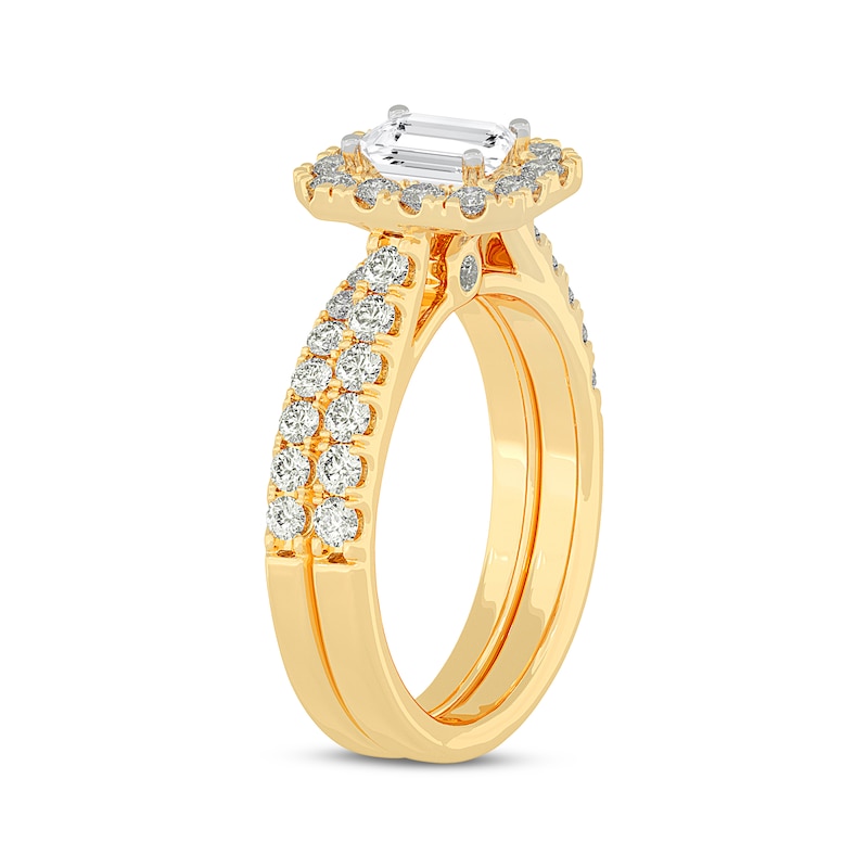 Lab-Created Diamonds by KAY Emerald-Cut Bridal Set 1-1/2 ct tw 14K Yellow Gold