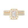 Thumbnail Image 2 of Lab-Created Diamonds by KAY Emerald-Cut Bridal Set 1-1/2 ct tw 14K Yellow Gold