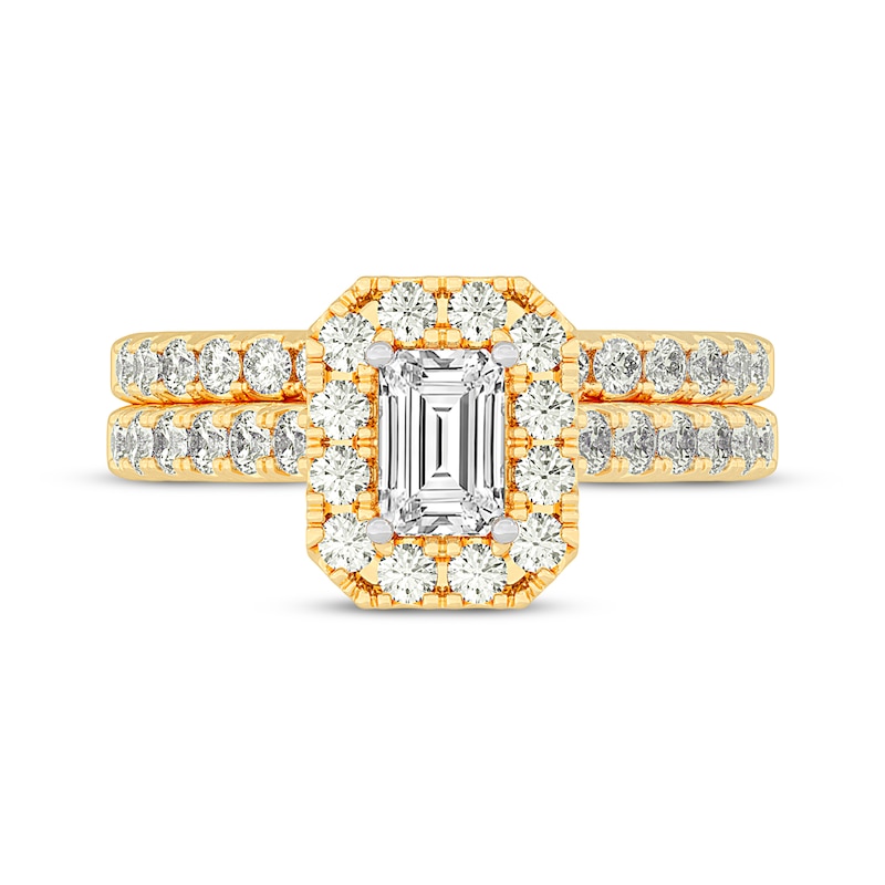 Lab-Created Diamonds by KAY Emerald-Cut Bridal Set 1-1/2 ct tw 14K Yellow Gold