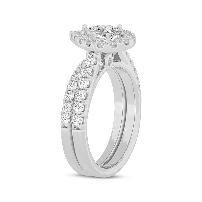 Main Image 2 of Now + Forever Lab-Grown Diamonds Pear-Shaped Bridal Set 1-1/2 ct tw 14K White Gold