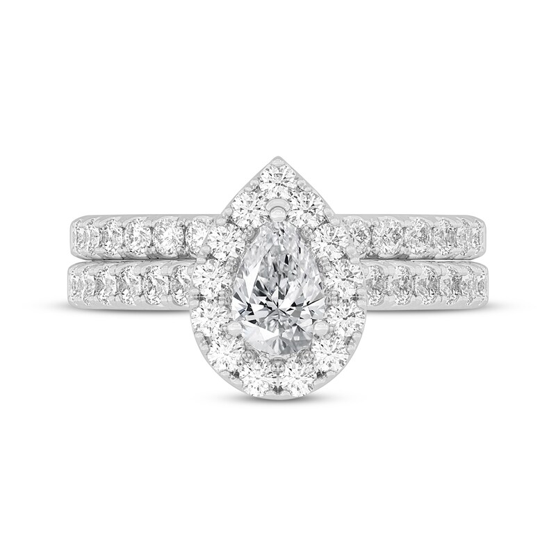 Main Image 3 of Now + Forever Lab-Grown Diamonds Pear-Shaped Bridal Set 1-1/2 ct tw 14K White Gold