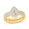 Thumbnail Image 1 of Now + Forever Lab-Grown Diamonds Pear-Shaped Bridal Set 1-1/2 ct tw 14K Yellow Gold