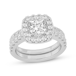 Now + Forever Lab-Grown Diamonds Princess-Cut Bridal Set 3 ct tw 14K White Gold