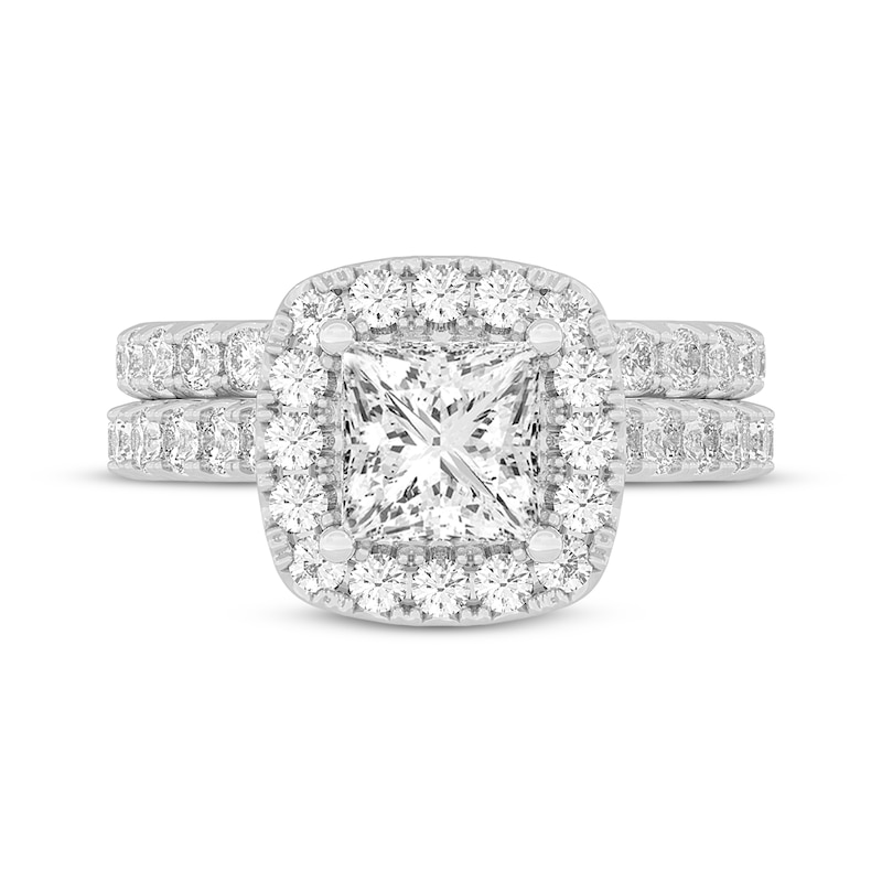 Main Image 3 of Now + Forever Lab-Grown Diamonds Princess-Cut Bridal Set 3 ct tw 14K White Gold
