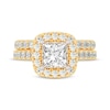 Thumbnail Image 3 of Now + Forever Lab-Grown Diamonds Princess-Cut Bridal Set 3 ct tw 14K Yellow Gold